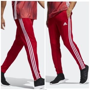 Adidas Tiro19 Red Training Pants Joggers with White Stripes